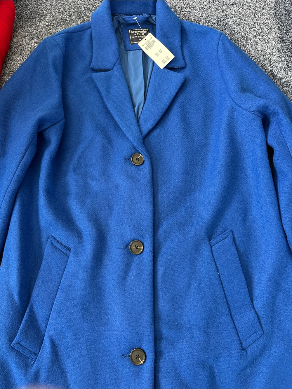 Abercrombie & Fitch Bold Blue Wool-Blend Pea Coat